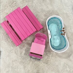 OG Pink Doll Furniture Set with Bathtub